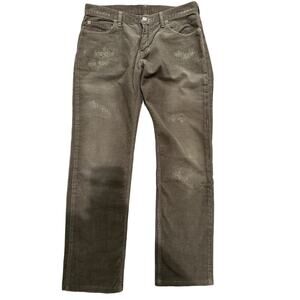 RH Vintage Chino Pant Men's 31x31 Green Cotton Corduroy Distressed Preppy Career